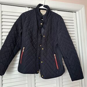Cambridge Dry Goods Quilted Jacket - Navy with Red Accents